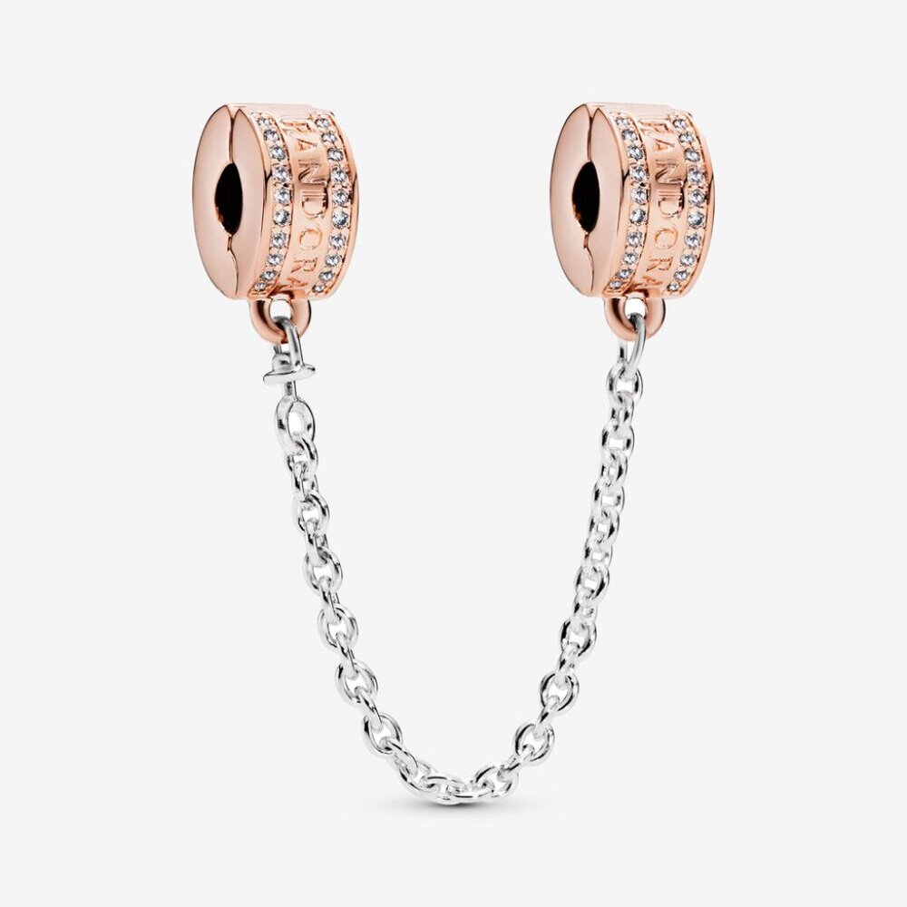 Pandora Rose and Silver Safety Chain Charm